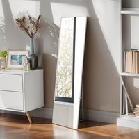 Mirror Full Length Slim Aluminium Frame - Silvery White