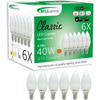 E14 Small Edison Screw LED Candle Bulbs 4.7W Warm White Natural White Non Dim - Warm White - 2700K / 6