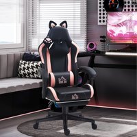 HOMCOM Reclining Gaming Chair Computer Chair with Footrest - black