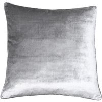 Luxe Velvet Piped Cushion 55 x 55cm - Silver / Feather
