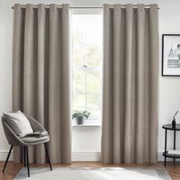 Dawn Textured Blackout Eyelet Curtains - Grey / 183cm / 168cm