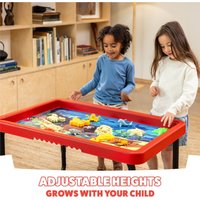 Plastic Play Tray Activity Table Sea Dino Set - Red