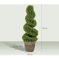 HOMCOM 2 Pack Artificial Spiral Topiary Boxwood Trees - Light Green