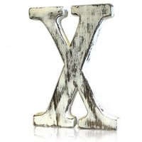 Handcrafted Shabby Chic Alphabet Letter X - White