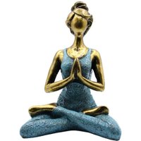 Elegant Bronze Turquoise Yoga Lady Figurine - 24cm Decor - Turquoise