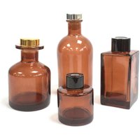 Elegant Amber Reed Diffuser Bottle for Home Fragrances - Brown