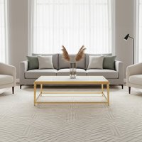 Alvaro Rectangular Coffee Table with White Marble Top - Gold