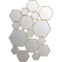 Beauly Antique Gold Hexagon Wall Mirror - Gold