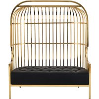 Eliza Gold Dome Cage Two Seat Sofa - Gold