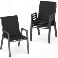 4 Piece Stackable High Back Chairs - Black