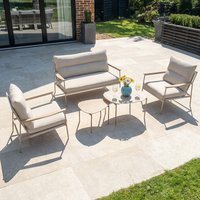 Aruba 4 Seater Outdoor Garden Sofa set with Ceramic Table - Beige