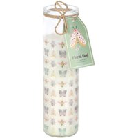 Floral Bug Scented Garden Rose Glass Tube Candle - 50 Hour Burn Time