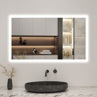 Dimmable Bathroom Mirror with 3 Colours Lights - White / 120cm