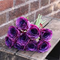 Artificial Silk Rose Bundle - Purple