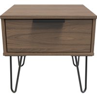 Hong Kong Ready Assembled 1 Drawer Bedside Cabinet with Legs - Carini Walnut