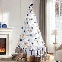 Artificial 6ft Christmas Tree with Realistic Fir 528 PVC Tips - White