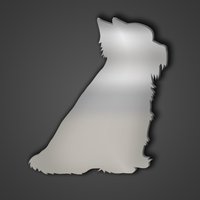 Yorkshire Terrier Style 6 Silver Acrylic Mirror - Silver