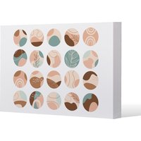 Round texture and floral icons in pastel colours Canvas Print - White / 51cm / 77cm