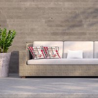 Flowers Chains Outdoor Cushion - Red / 60cm
