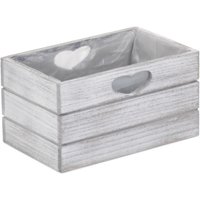 Vintage Effect Wooden Planter With Plastic Lining - Brown