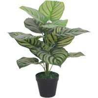 Artificial Green Stripe Leaf Plant - Green