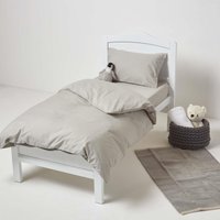 Egyptian Cotton Cot Bed Duvet Cover Set with Pillowcase 200 TC - Grey