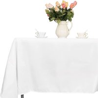 Rectangular Polyester Tablecloth - Table Cover - White