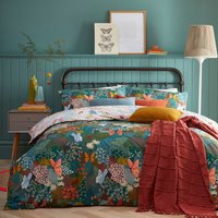 Reversible Butterflies Duvet Cover Set - Teal / Single