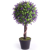 Best Artificial 2ft - 60cm Purple Lavender Ball Tree - Purple