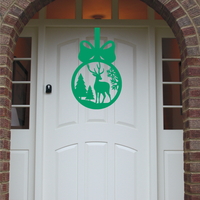 Christmas Stag Front Door Sign - Green