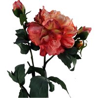 Peony Artificial Flower Pink 1 Flower 3 Buds - Pink