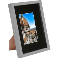 3D Shadow Box Frame with A5 Mount - A4 (8" x 12") - Grey - Black