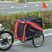 Pet Bicycle Steel Frame Trailer - Red