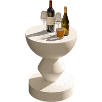 Industrial Round Concrete Indoor Outdoor Side Table Nordic - White