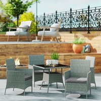 Outsunny 5-Piece Rattan Garden Furniture Set - Light Grey