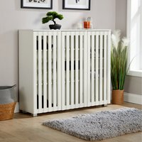 Halden Shoe Storage 3 Door Slatted Front Cabinet Unit - White