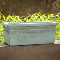 Concrete Capri Trough Outdoor Planter in Dark Green 50cm - Green