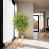 Artificial Plant - Detailed And Lifelike, Ficus Tree, Low-Maintenance - Green / 120cm