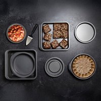 Smart Space 7-Piece Non-Stick Roasting, Baking Pastry Set - Black