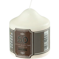 Unscented Ivory Round White Pillar Candle - Ivory / 5cm / 15cm