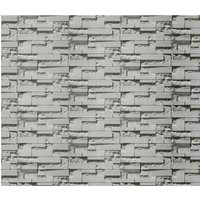 Vintage 3D Brick Effect Non-Woven Wallpaper Roll - Dark Grey