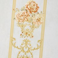 Non-Pasted 3D Embossed Non-Woven Floral Wallpaper Roll - White + Gold + Pink