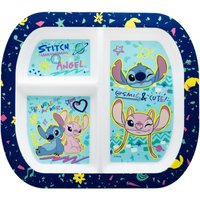 Stitch rectangle plate 3 compartment - Light Blue