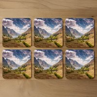 The Glenfinnan Viaduct Designer Coaster Set - Green