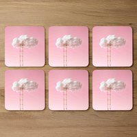 Ladder To the Cotton Clouds Coaster Set - Pink