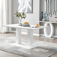 Imperia 6 White High Gloss Dining Table - White