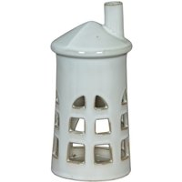 Rhea Medium Lighthouse Tealight Holder Coastal Ceramic Decor - White