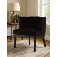 Daxton Black Velvet Curved Back Chair - Black
