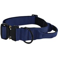 HugglePets Tactical K9 Endurance Dog Collar - Navy, Medium - Blue / Large