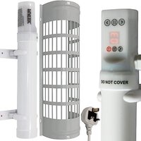 Tubular Heater and Cage Guard with Built in Digital Timer - Silver / 31cm